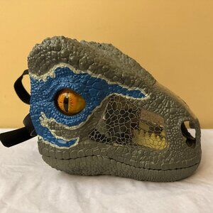 Jurassic World Chomp n Roar Velociraptor Blue Dinosaur Mask / Works